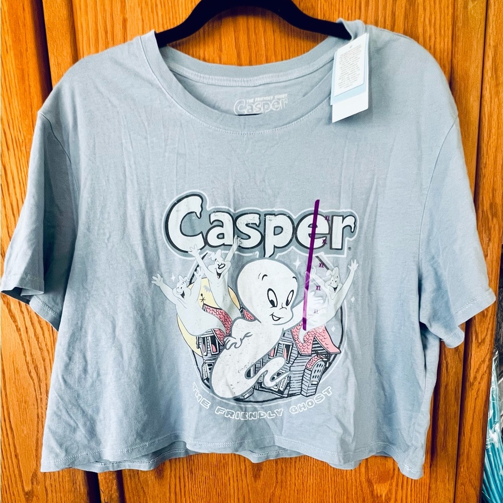 Hot Topic Gray Casper Crop Top